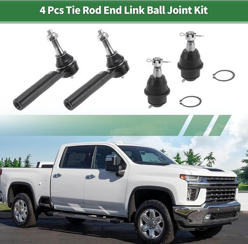 X AUTOHAUX 4 Pcs Front Suspension Kit Outer Tie Rod Ends Lower Ball Joint for Chevrolet Silverado 1500 2007-2013 No.K500007/ES800223 in Saudi Arabia