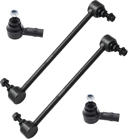 Detroit Axle - 4pc Front Sway Bars Tie Rods for 2008-2017 Mitsubishi Lancer, 2007-2019 Outlander, 2 Stabilizer Sway Bar End Links, 2 Outer Tie Rods Replacement 2009 2010 2011 2012 2013 2014 2015 2016 in Saudi Arabia