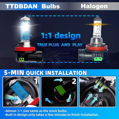 Halogen Headlights Fit for Jeep Renegade 2015-2023 Headlight Bulbs,9008/H13 High/Low Beams+ h11 Fog Lights Bright Front Lights,Plug And Play,Pack of 4 in Saudi Arabia