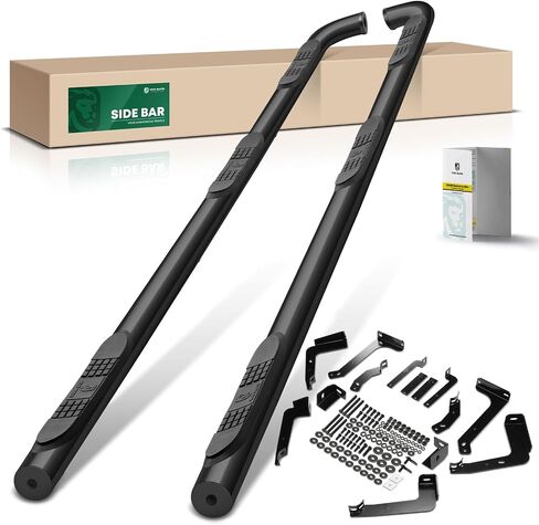 YHTAUTO 3 Inch Running Boards Fit Chevy Silverado & GMC Sierra 1500 2500HD 3500HD 1999-2006 Extended Cab, Round Side Steps Carbon Steel Step Bars Off-Road Exterior Accessories in Saudi Arabia