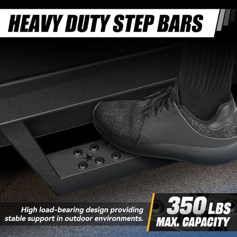 Auto Dynasty Running Boards 2.75 Inches for Truck Compatible with 2007-2019 Chevy Silverado GMC Sierra 1500 2500HD 3500HD Crew Cab, Mild Steel Side Steps, Black Powder Coated Nerf Bars Step Bar in Saudi Arabia