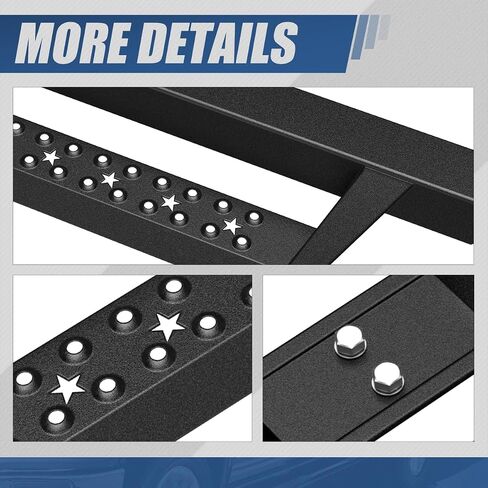 Auto Dynasty Running Boards 2.75 Inches for Truck Compatible with 2007-2019 Chevy Silverado GMC Sierra 1500 2500HD 3500HD Crew Cab, Mild Steel Side Steps, Black Powder Coated Nerf Bars Step Bar in Saudi Arabia