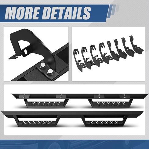 Auto Dynasty Running Boards 2.75 Inches for Truck Compatible with 2007-2019 Chevy Silverado GMC Sierra 1500 2500HD 3500HD Crew Cab, Mild Steel Side Steps, Black Powder Coated Nerf Bars Step Bar in Saudi Arabia