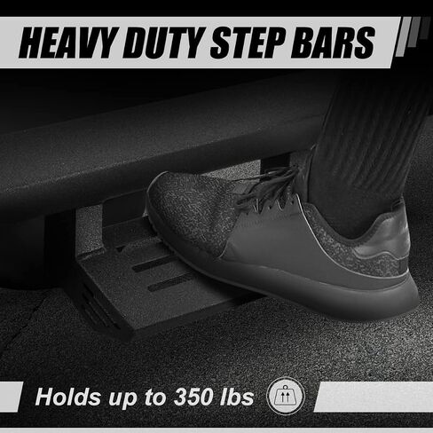 Auto Dynasty Running Boards 2.75 Inches for Truck Compatible with 2007-2019 Chevy Silverado GMC Sierra 1500 2500HD 3500HD Crew Cab, Mild Steel Side Steps, Black Powder Coated Nerf Bars Step Bar in Kuwait