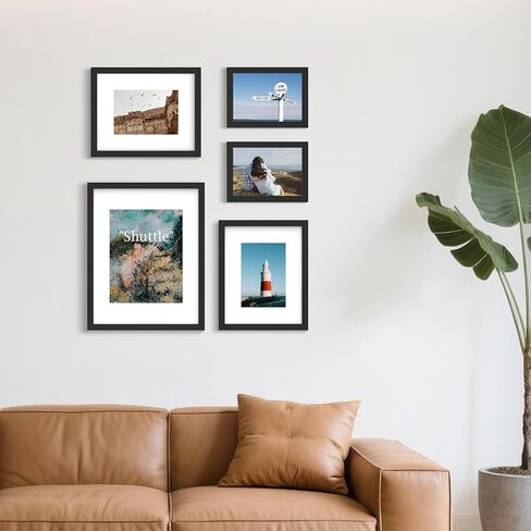 An&He 5 x 7 Picture Frame Set of 1, Black Photo Frame, Wooden Picture Frame with High Definition Glass for Wall & Tabletop Display in Saudi Arabia