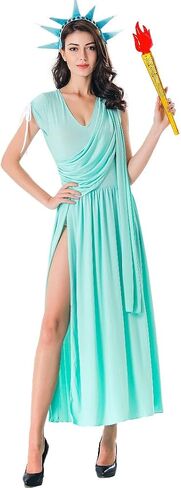 Lady Liberty Costume Statue of Liberty Dress with Crown and Torch Adult in Saudi Arabia