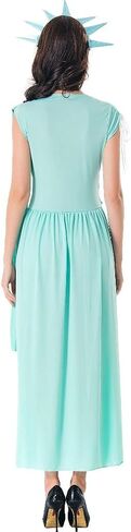 Lady Liberty Costume Statue of Liberty Dress with Crown and Torch Adult in Saudi Arabia