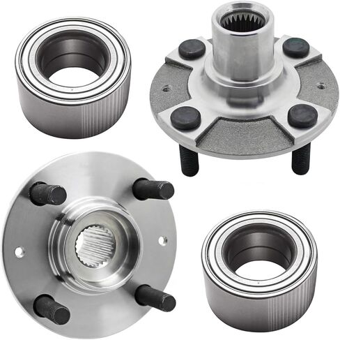 Detroit Axle - FWD Front Wheel Hubs Kit for Hyundai 2012-2017 Accent, 2 Wheel Bearing Hubs Assembly 2 Wheel Bearings 2013 2014 2015 2016 Replacement in Saudi Arabia