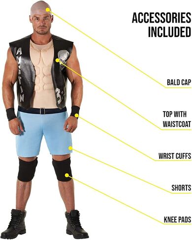 Morph Stone Cold Steven Austin Costume Men, Stone Cold Steve Austin Vest, WWE Costume Adult, Halloween Costumes for Men in Saudi Arabia