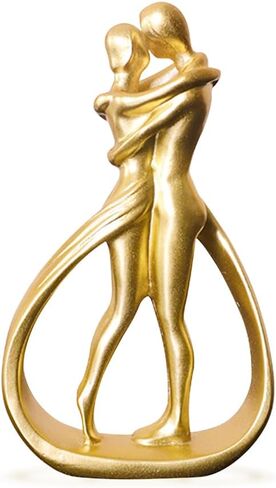 Zayookey Lovers Embrace Statue Romantic Love Figurine Couple Hugging Sculptures Modern Bookshelf Decor Home Decor Aesthetic Sculpture for Office Desk Bedroom Living Room (Lovers) in Kuwait