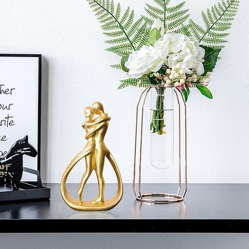 Zayookey Lovers Embrace Statue Romantic Love Figurine Couple Hugging Sculptures Modern Bookshelf Decor Home Decor Aesthetic Sculpture for Office Desk Bedroom Living Room (Lovers) in Kuwait