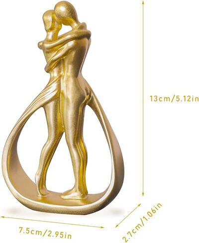 Zayookey Lovers Embrace Statue Romantic Love Figurine Couple Hugging Sculptures Modern Bookshelf Decor Home Decor Aesthetic Sculpture for Office Desk Bedroom Living Room (Lovers) in Kuwait