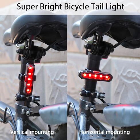 4 Pack Bike Tail Light, Bicycle Rear Light USB-C Rechargeable LED Cycling Safety Flashlight with 4 Light Mode for Road Mountain Night Riding & Adults Kids Men Women, Reflectors Accessories in Kuwait