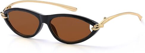 Cat Eye Sunglasses for Women Chic Retro Oval 90s Sunnies Lightweight Small Shades Trendy UV protection Sun Glasses in Kuwait