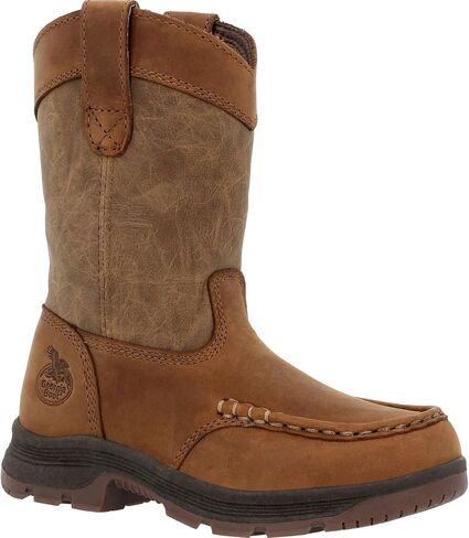 Georgia Boot Big Kids' Athens SuperLyte Pull-On Boot, Brown, Size 6.5(M) in Saudi Arabia