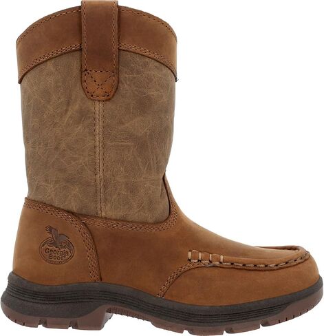 Georgia Boot Big Kids' Athens SuperLyte Pull-On Boot, Brown, Size 6.5(M) in Saudi Arabia