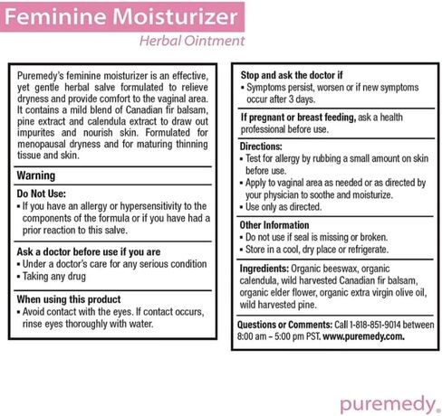 Puremedy Feminine Moisturizer for Women All Natural & Organic Unscented Moisturizing Herbal Salve For Vaginal Dryness (2 oz) in Saudi Arabia