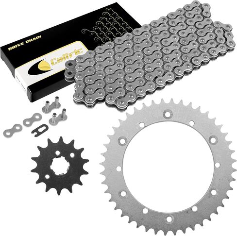 Caltric Drive Chain and Sprockets Kit Compatible with Yamaha IT465 1981 1982 / IT490 1983 1984 in Saudi Arabia