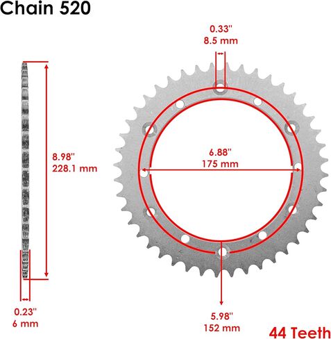Caltric Drive Chain and Sprockets Kit Compatible with Yamaha IT465 1981 1982 / IT490 1983 1984 in Saudi Arabia