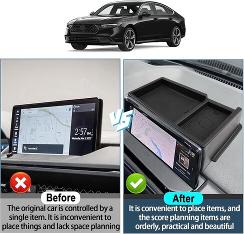 Ruiya 2024 Accord(Hybrid/Sport/EX-L/Sport-L/Touring) Behind Screen Organizer for Honda Accord 2025 Accessories Dash Storage Tray Compatible with 2023 2024 2025 Honda Accord (Only Fit Accord 12.3") in Saudi Arabia