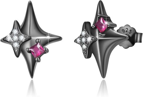 OHAYOO Gothic Angel Devil Earrings Sterling Silver Demon Angel Wings Black and White Stud Earrings Gothic Jewelry Gifts for Women in Kuwait