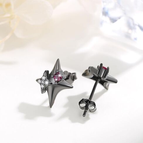 OHAYOO Gothic Angel Devil Earrings Sterling Silver Demon Angel Wings Black and White Stud Earrings Gothic Jewelry Gifts for Women in Kuwait