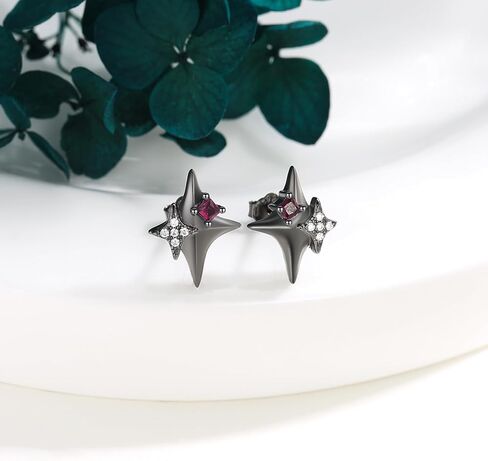 OHAYOO Gothic Angel Devil Earrings Sterling Silver Demon Angel Wings Black and White Stud Earrings Gothic Jewelry Gifts for Women in Kuwait