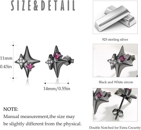 OHAYOO Gothic Angel Devil Earrings Sterling Silver Demon Angel Wings Black and White Stud Earrings Gothic Jewelry Gifts for Women in Kuwait