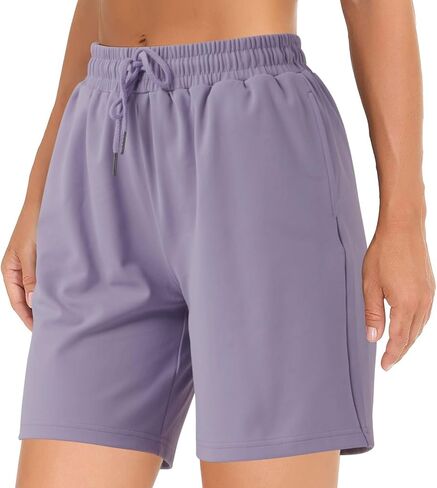 YOYOYOGA Women's Athletic Shorts with Pockets Comfy Bermuda Shorts Yoga Casual Gym Workout Running SweatShorts in Kuwait
