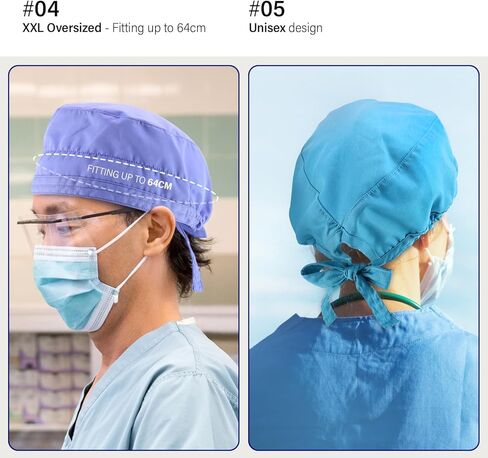 Trendy Apparel Shop XXL Oversized Working Scrub Cap with Sweatband and Elastic Tie Back in Saudi Arabia