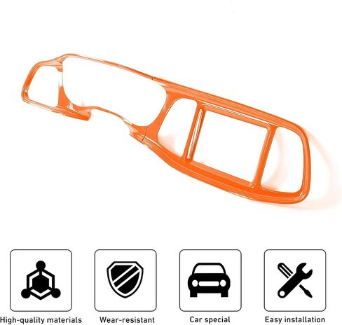 Linskip Dash Board Cover Trim Compatible with Dodge Challenger 2015-2023, Dashboard Instrument Screen & Air Vent Covers for Challenger Interior Accessories(Orange) in Saudi Arabia