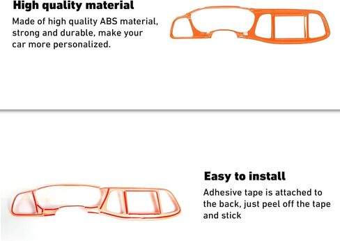 Linskip Dash Board Cover Trim Compatible with Dodge Challenger 2015-2023, Dashboard Instrument Screen & Air Vent Covers for Challenger Interior Accessories(Orange) in Saudi Arabia