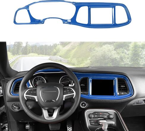 Linskip Dash Board Cover Trim Compatible with Dodge Challenger 2015-2023, Dashboard Instrument Screen & Air Vent Covers for Challenger Interior Accessories(Orange) in Saudi Arabia