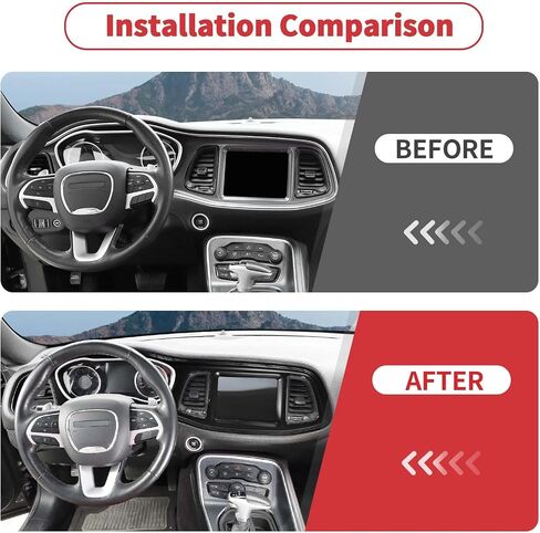 Linskip Dash Board Cover Trim Compatible with Dodge Challenger 2015-2023, Dashboard Instrument Screen & Air Vent Covers for Challenger Interior Accessories(Orange) in Saudi Arabia