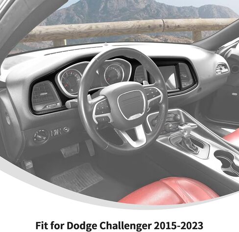 Linskip Dash Board Cover Trim Compatible with Dodge Challenger 2015-2023, Dashboard Instrument Screen & Air Vent Covers for Challenger Interior Accessories(Orange) in Saudi Arabia