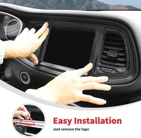 Linskip Dash Board Cover Trim Compatible with Dodge Challenger 2015-2023, Dashboard Instrument Screen & Air Vent Covers for Challenger Interior Accessories(Orange) in Saudi Arabia