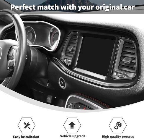 Linskip Dash Board Cover Trim Compatible with Dodge Challenger 2015-2023, Dashboard Instrument Screen & Air Vent Covers for Challenger Interior Accessories(Orange) in Saudi Arabia