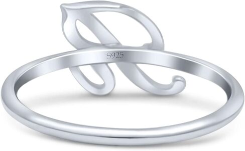 Blue Apple Co. الأولي R alphabet letter name monogram trendy Band Band Solid 925 Sterling Silver Thumb Ring (8.5mm) in Saudi Arabia