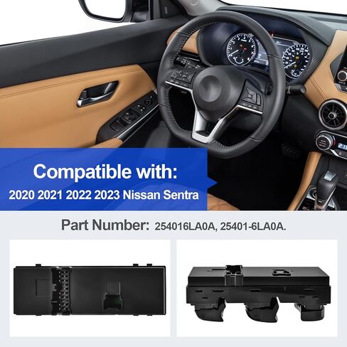 Driver Side Master Power Door Lock Window Switch Compatible with 2020-2023 Nissan Sentra 2.0 L Part Numbers 254016LA0A 25401-6LA0A in Saudi Arabia