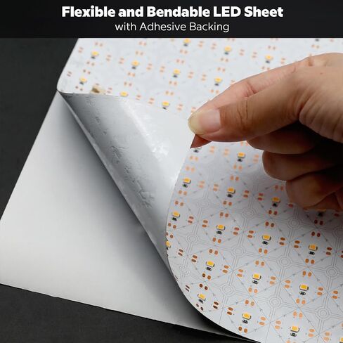 Dual White Flexible Cuttable LED Light Sheet 19""x9.5"" 60W 2.5A 24V Lights 2600K to 6500K Dimmable White LED Sheet, Adhesive Backing 1Piece (CCT 2700-6500K), FLS-24V-RGBCCTX288 in Saudi Arabia