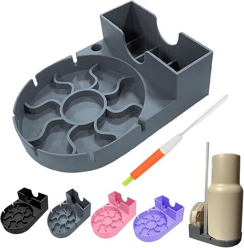 رف تجفيف الأكواب، رف تجفيف الأكواب لكوب ستانلي، رف تجفيف زجاجات الأطفال، حامل تجفيف بهلوان السفر المحمول، رف تجفيف من السيليكون الناعم لستانلي مع فرشاة بماصة in Kuwait