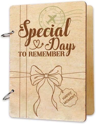 لحظة سعيدة Superdant Moment Card Card Organizer Book Binder Card Keeper Book Book Cat Cats Holder Wooden Keeper Binder Photo Photo 2-Rings Cover تذكار عيد ميلاد هدايا الأطفال in Saudi Arabia