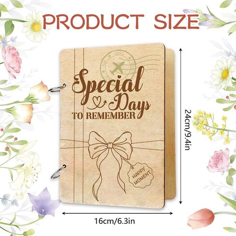 لحظة سعيدة Superdant Moment Card Card Organizer Book Binder Card Keeper Book Book Cat Cats Holder Wooden Keeper Binder Photo Photo 2-Rings Cover تذكار عيد ميلاد هدايا الأطفال in Saudi Arabia