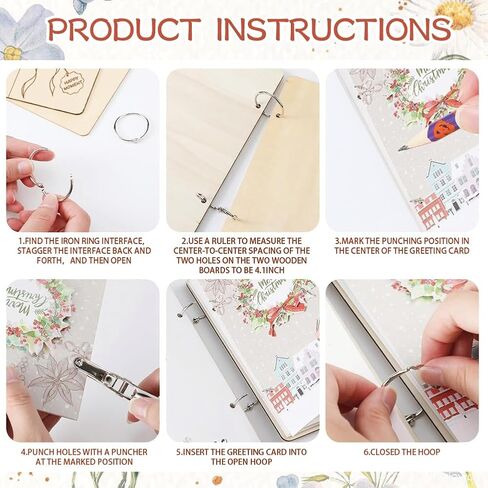 لحظة سعيدة Superdant Moment Card Card Organizer Book Binder Card Keeper Book Book Cat Cats Holder Wooden Keeper Binder Photo Photo 2-Rings Cover تذكار عيد ميلاد هدايا الأطفال in Saudi Arabia