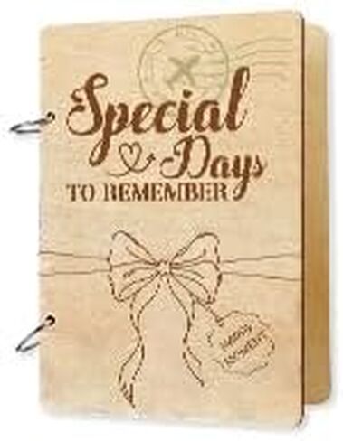 لحظة سعيدة Superdant Moment Card Card Organizer Book Binder Card Keeper Book Book Cat Cats Holder Wooden Keeper Binder Photo Photo 2-Rings Cover تذكار عيد ميلاد هدايا الأطفال in Saudi Arabia