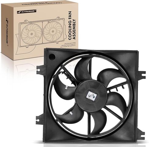 A-Premium Engine Radiator Cooling Fan Assembly Compatible with Hyundai Models - Accent 2000-2005 - Replace# 2538625001, 2535025000 in Saudi Arabia