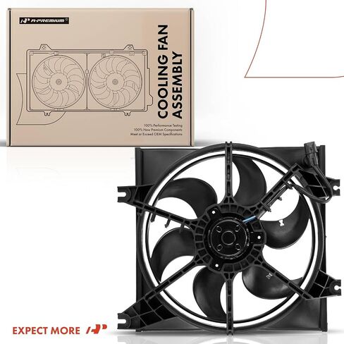 A-Premium Engine Radiator Cooling Fan Assembly Compatible with Hyundai Models - Accent 2000-2005 - Replace# 2538625001, 2535025000 in Saudi Arabia