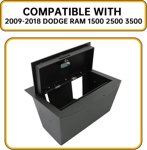 Cuafu Center Console آمنة متوافقة مع 2009-2018 Dodge RAM 1500 2500 3500 صندوق تخزين الصلب الثقيلة in Saudi Arabia