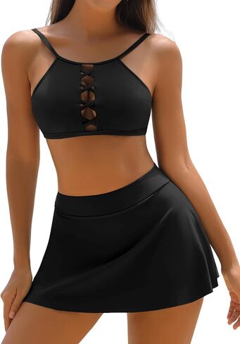 ZAFUL High Waisted Bikini Sets for Women Tummy Control Swim Skirt Summer Two Piece Swimsuit Sexy Swim Suits Bathing Suit 2025 in Saudi Arabia