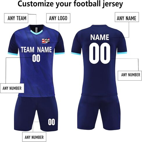 شباب قميص كرة القدم موحد ملابس رياضية هدية تخصيص جيرسي لكرة القدم للفتيان الفتيات in Kuwait